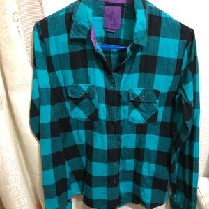 Nollie Plaid Flannel Boyfriend Tunic Shirt size:L